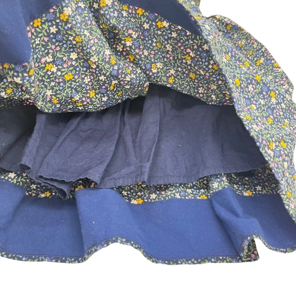 Ralph Lauren Baby Girls Navy Blue Floral Cotton Lined Dress 18M Button Back‎